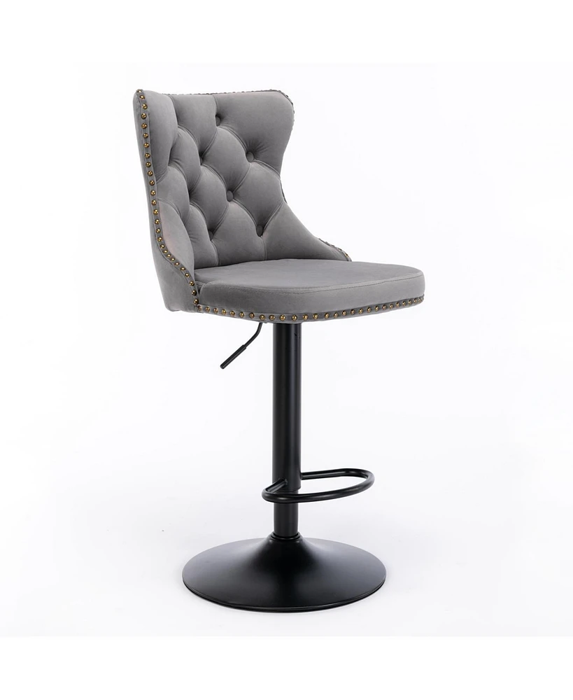 Slickblue Swivel Velvet Barstools with Adjustable Seat Chic and Versatile Seating