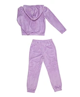 Paris Hilton Toddler Girls Ribbed Star Hoodie and Jogger Pants 2 Piece Lounge Set