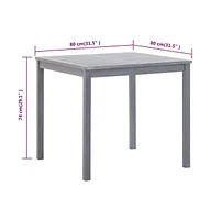 vidaXL Patio Table Gray 31.5"x31.5"x29.1" Solid Acacia Wood