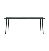 vidaXL Patio Table Dark Gray 70.9"x32.7"x28.3" Steel