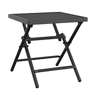 vidaXL Folding Patio Table Anthracite 15"x15"x15" Steel Mesh