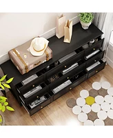 Homsee Modern Red Brown 9-Drawer Wooden hest of Drawers