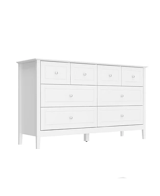 Homsee White 8-Drawer Paint Finish Dresser Chest of Drawers Cabinet