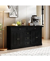 Homsee Gray Wooden Accent Storage Cabinet with Multi-Function