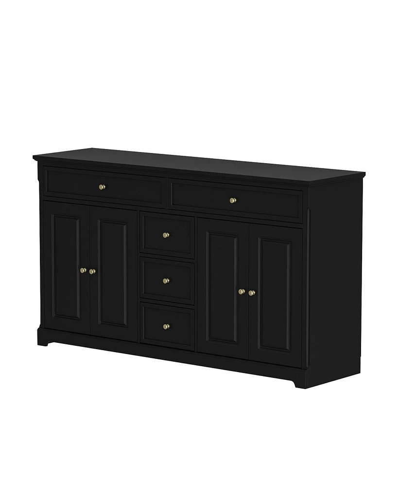 Homsee Gray Wooden Accent Storage Cabinet with Multi-Function