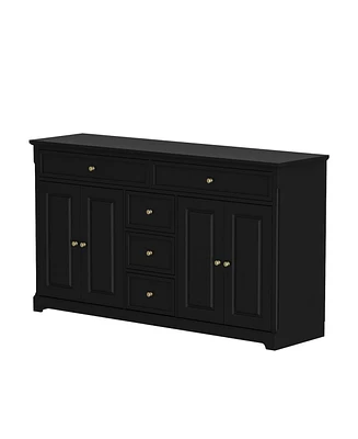 Homsee Gray Wooden Accent Storage Cabinet with Multi-Function