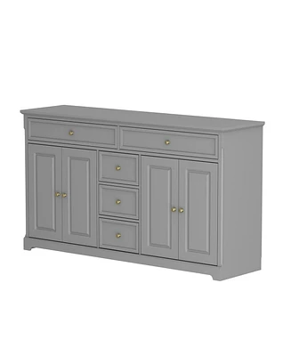 Homsee Gray Wooden Accent Storage Cabinet with Multi-Function