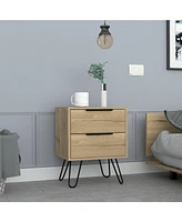 Depot E-Shop Begonia 2 Nightstand, Hairpin Legs, Two Drawers