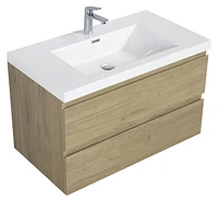 Slickblue 36" Floating Bathroom Vanity with Sink for Modern, Space-Saving Design and Storage