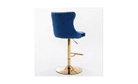 Slickblue Swivel Velvet Barstools Adjustable Seat Height 25-33 Inches, Elegant and Versatile Seating