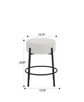 Set of 2 Round 24" Tall Bar Stools for Kitchen Counter or Home Bar