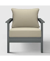 WestinTrends Outdoor Modern Hdpe Patio Gray Club Chair with Deep Seat Cushions