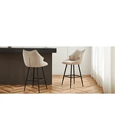 Slickblue 26'' Modern Counter Height Bar Stools Set of 2 Stylish Chairs for Contemporary Dining