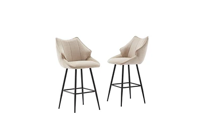 Slickblue 26'' Modern Counter Height Bar Stools Set of 2 Stylish Chairs for Contemporary Dining