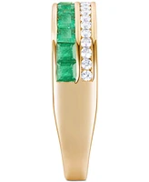 Emerald (7/8 ct. t.w.) & Diamond (1/5 ct. t.w.) Double Row Band in 14k Gold