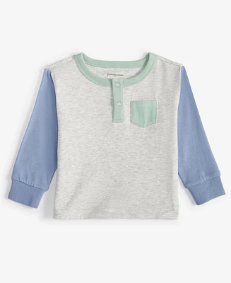 First Impressions Baby Boys Long-Sleeve Colorblocked Henley T-Shirt, Created for Macy's