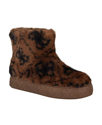 Guess Women's United Faux Fur Slip-On Short Booties