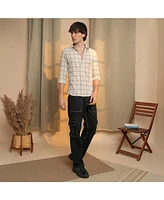 Men's Off-White Tartan Plaid Shirt