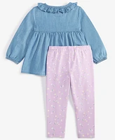 First Impressions Baby Girls Chambray Tunic & Leggings, 2 Piece Set, Created for Macy's