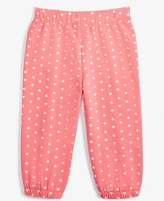 First Impressions Baby Girls Tonal Hearts Printed French Terry Pants, Created for Macy's