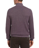 Perry Ellis Men's Textured Long Sleeve Quarter-Zip Sweater