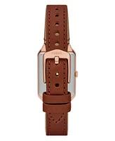 Fossil Women's Raquel Three-Hand Date Medium Brown Leather Watch and Bracelet Set, 23mm