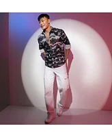 Men's Midnight Black & Ivory White Reptilia Shirt