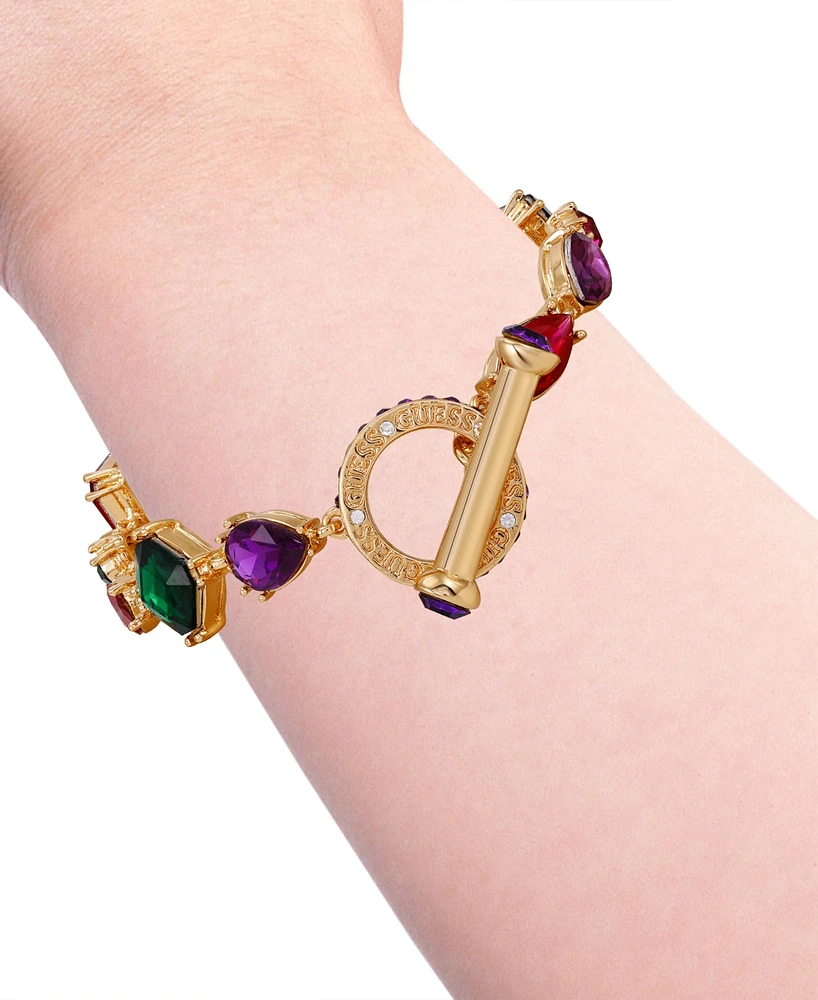 Guess Mixed Cut Rhinestone Tennis-Style Flex Bracelet