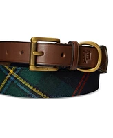 Polo Ralph Lauren Men's Leather-Trim Plaid Belt