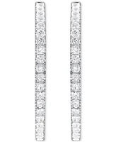 Diamond Princess In & Out Hoop Earrings (2 ct. t.w.) in 14k White Gold