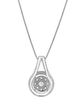 Diamond Halo Cluster 18" Pendant Necklace (1/2 ct. t.w.) in 14k White Gold