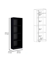 Depot E-Shop Vinton Bookcase with Spacious Tier-Shelving Design