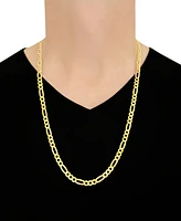 Italian Gold Figaro Link 28" Chain Necklace (6mm) in solid 14k Gold