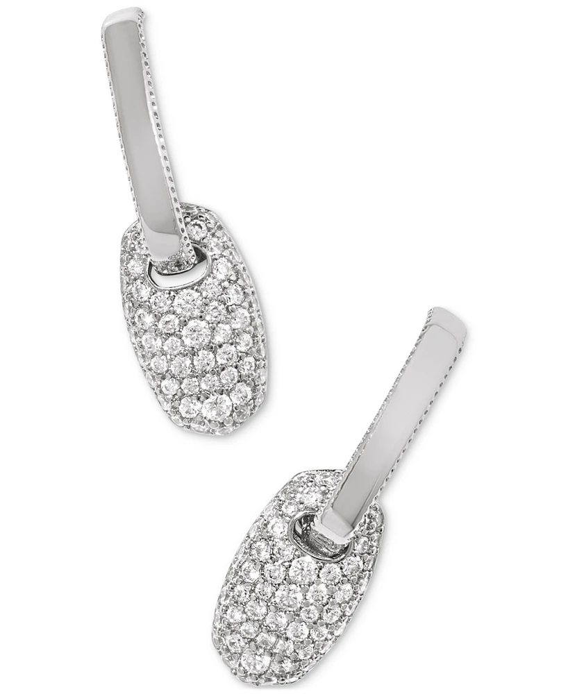 Kendra Scott Pave Link Charm Huggie Hoop Earrings