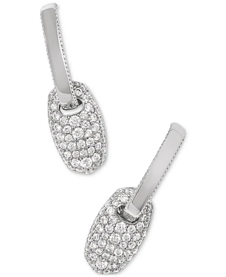 Kendra Scott Pave Link Charm Huggie Hoop Earrings