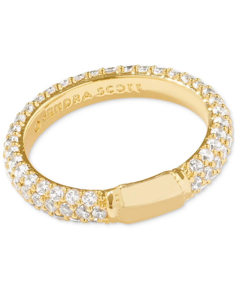 Kendra Scott Rhodium-Plated Nano Gem Band Ring