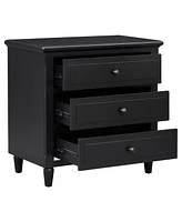 Slickblue 3-Drawer Wooden Nightstand Cabinet for Efficient Storage