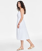 On 34th Women's Cotton Clip-Dot Sleeveless Midi Dress, Created for Macy's