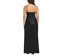 Morgan & Company Juniors' Embellished V-Neck Sleeveless Gown