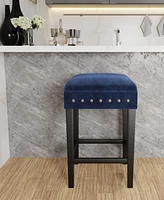 Hillsdale 26.25" Wood and Upholstered Cassidy Backless Counter Height Stool