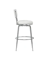 Hillsdale 41.25" Metal and Upholstered Baltimore Swivel Bar Height Stool