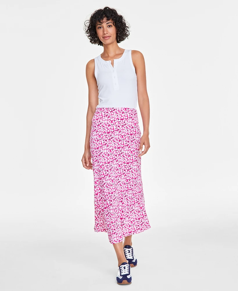 On 34th Women's Floral-Print Midi Slip Skirt, Exclusively at Macy's