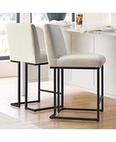 Maison Boucle Set of 2 Fabric Armless Counter Height Stools,25" stools-Maison