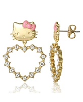 Hello Kitty Sanrio Heart Dangle Stud Earrings