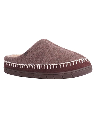 Weatherproof Vintage Men's Felt Clog with Curly Faux Shearling Lining and Indoor-Outdoor Sole Shoe