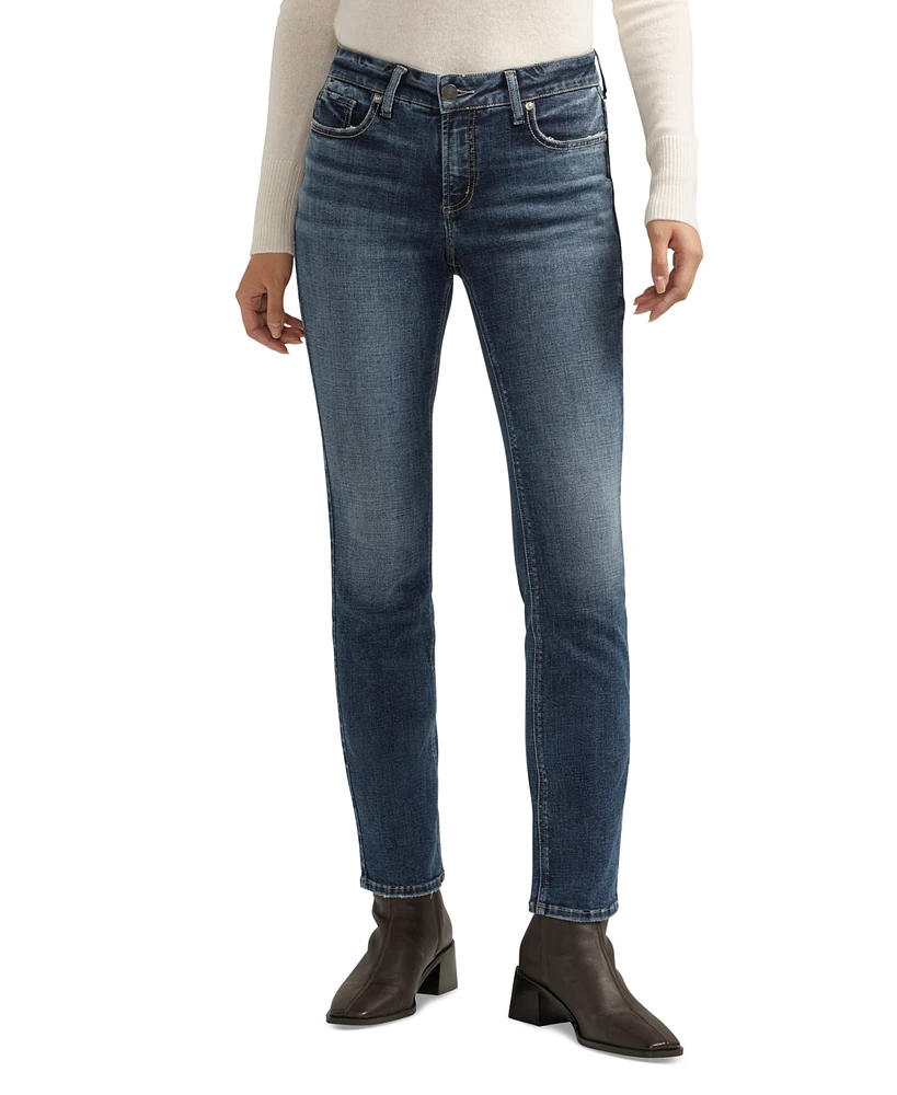 Silver Jeans Co. Women's Elyse Mid-Rise Comfort Fit Straight