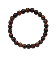 Chisel 8mm Tiger's Eye Agate Beaded Stretch Bracelet