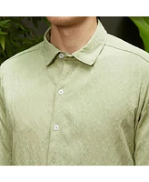 Campus Sutra Men's Avocado Green Floral-Textured Shirt