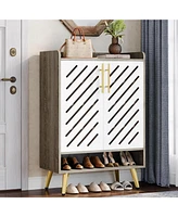 Tribesigns Shoe Cabinet with Doors, 6