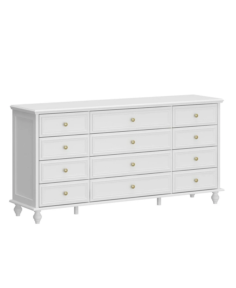 Homsee White 12-Drawer Chest of Drawers Modern European Style